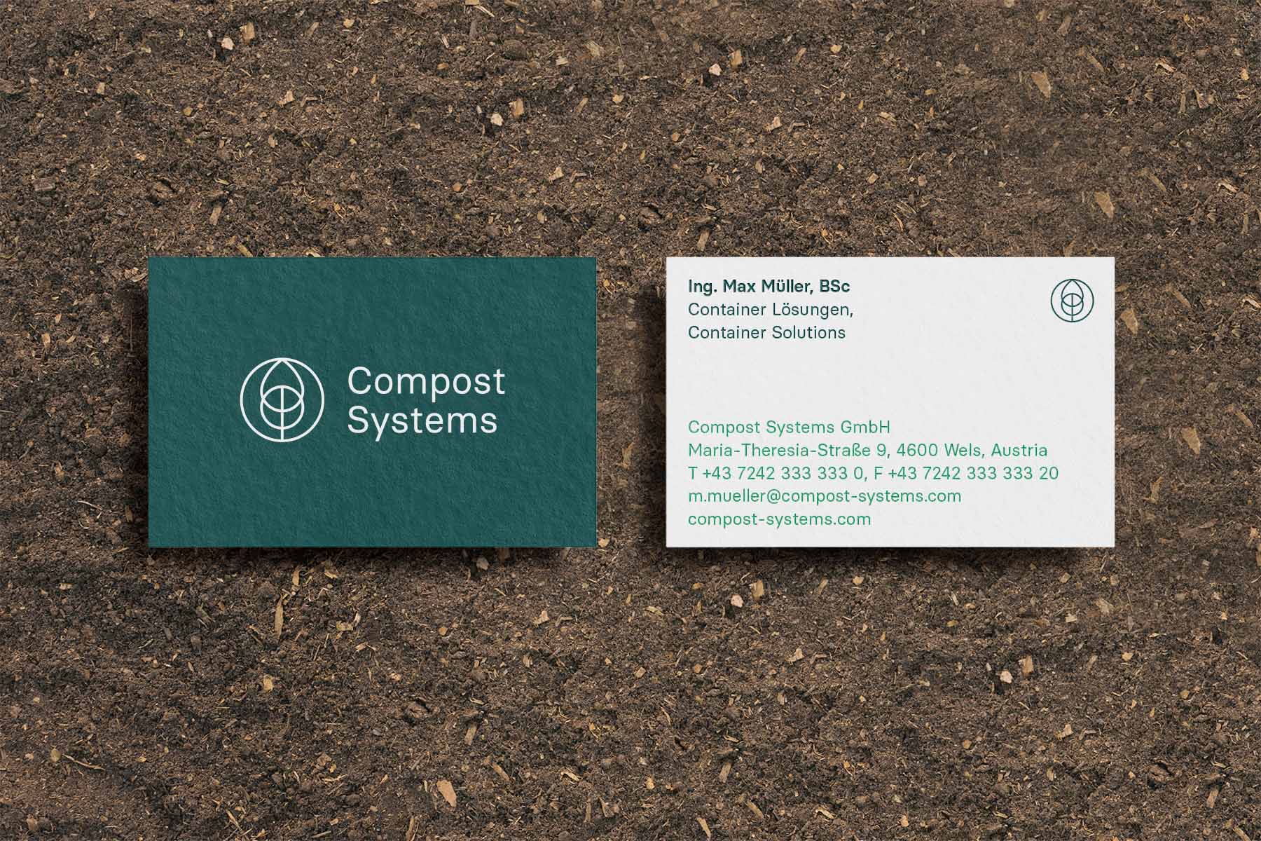 Q2 Werbeagentur, Compost Systems, Visitenkarte