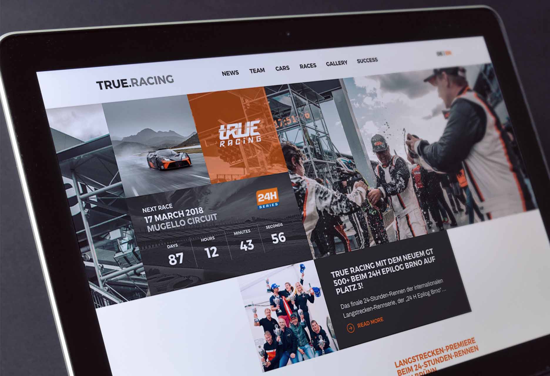 Q2 Werbeagentur, True-Racing, Website